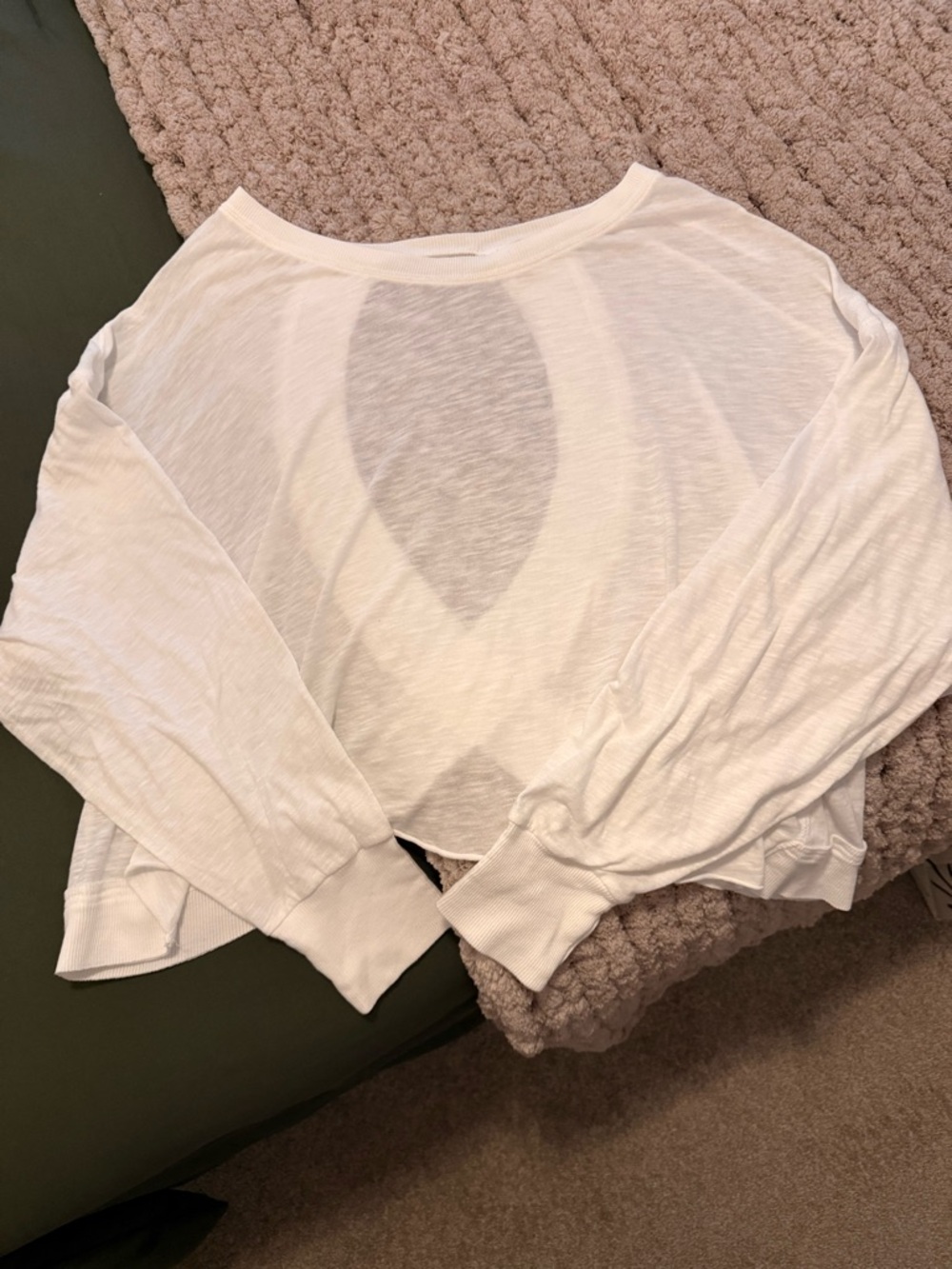 FP Movement by Free People White Semi-Sheer Long Sleeve Pullover